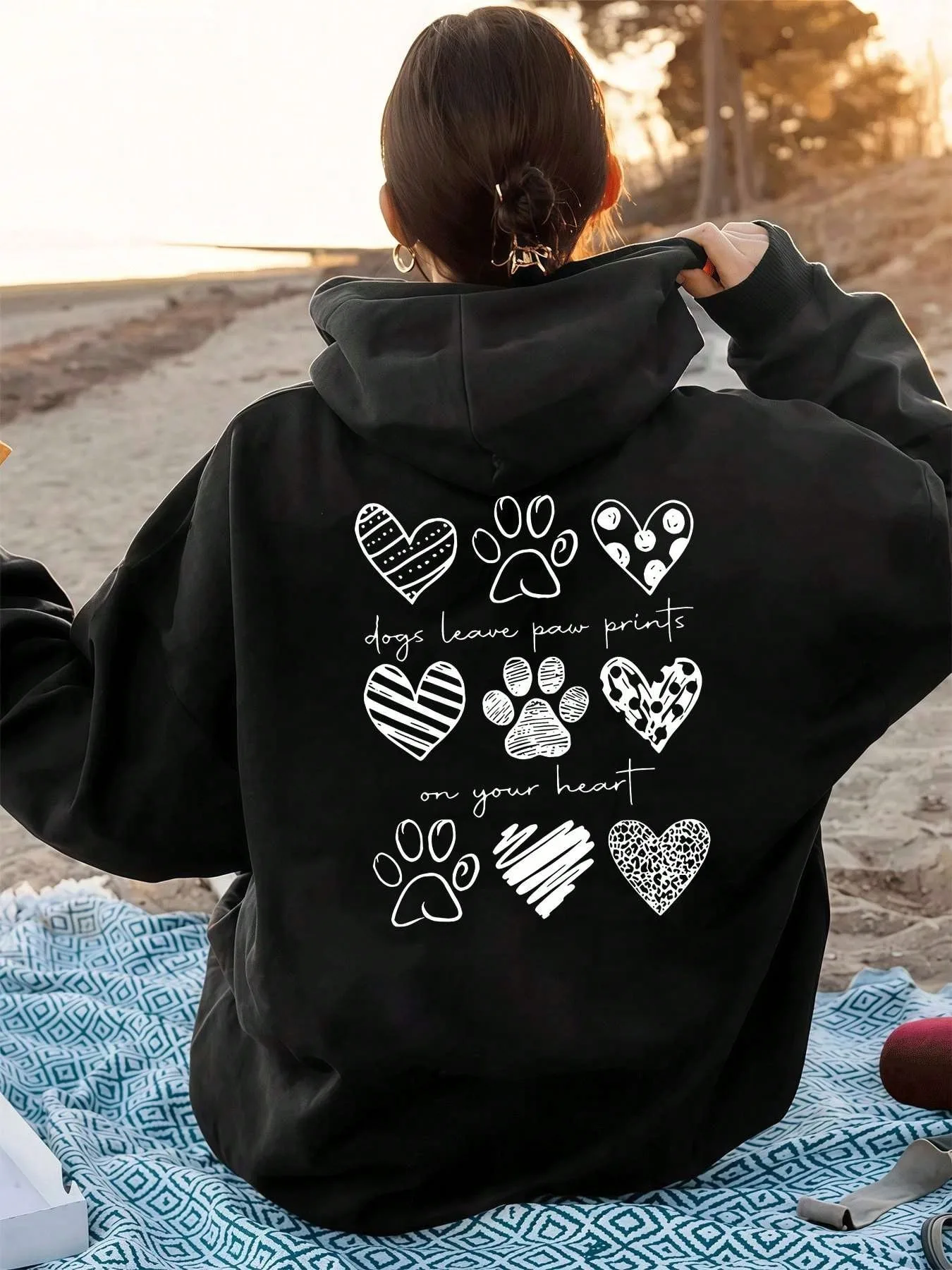 

Men's and Women's Plus Size Print Top, Loose Casual, Soft, Comfortable and Breathable, Outdoor Sports Loose Pullover Hoodie