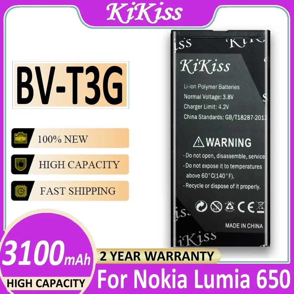 BV-T3G 3100mAh Replacement Battery For Nokia Microsoft Lumia 650 RM-1154 BVT3G BV T3G Li-Polymer Batteries + Tracking Number