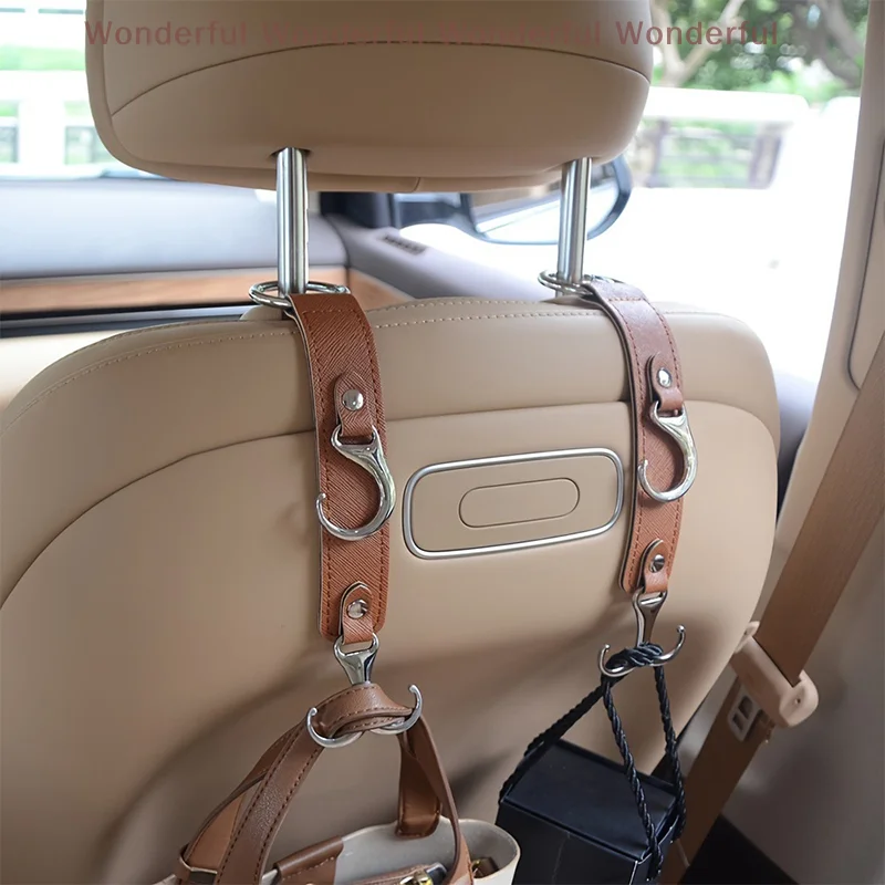 

Multi-function Organization for Vehicles Simple Design New Leather Double Car Hook Portable Seat Back Storage