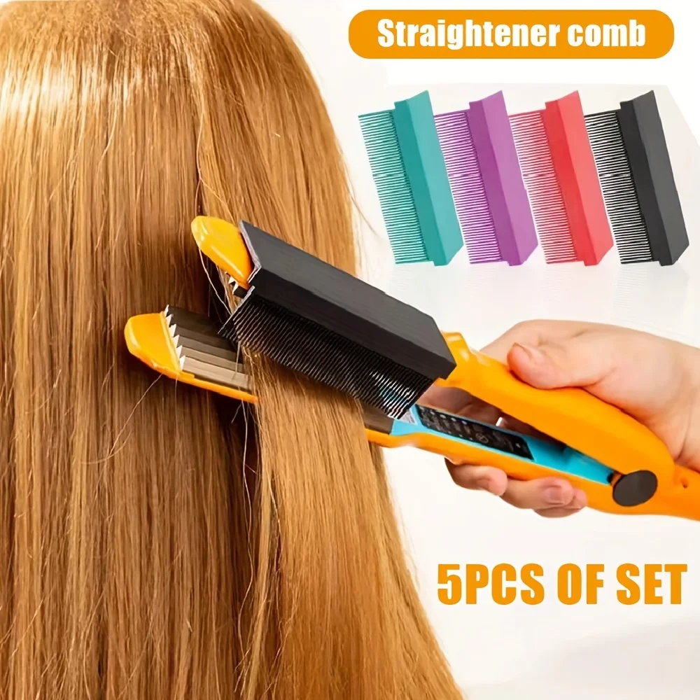 5pcs/ set Folding Hair Straightener Accessories Comb V Type Hairdressing Brush Comb Hair Styling Clip Tool For Hair