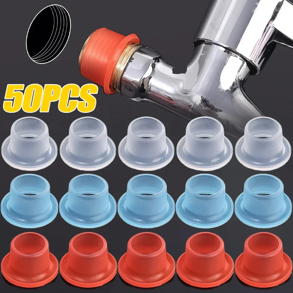 10/50PCS Universal Silicone Sealing Ring Pad Free Wrapping Raw Tape Faucet Triangle Valve Pipe Accessories Plumbing Fitting Plug