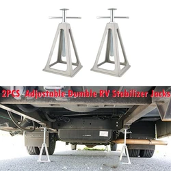 2PCS Aluminum Alloy Adjustable Dumble RV Stabilizer Jacks Camper Leveling Blocks for Trailer Camper Motorhome No More Swaying