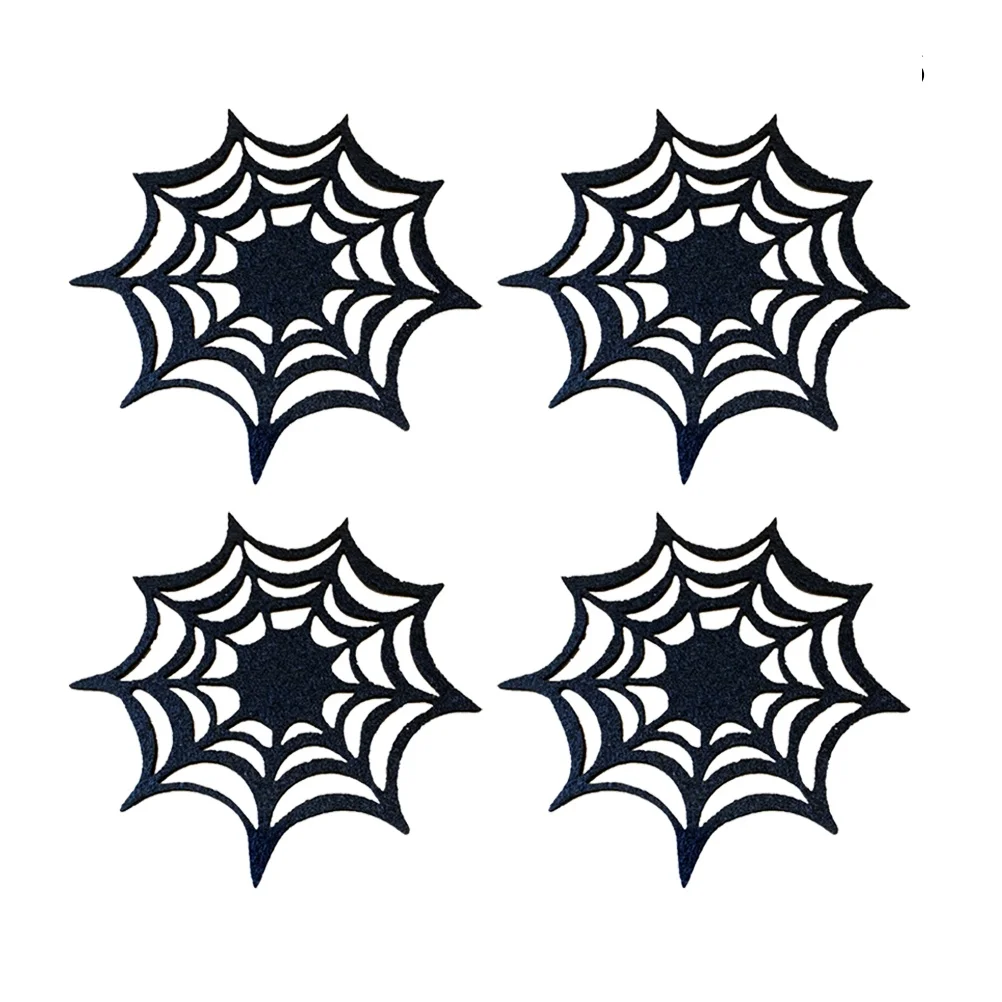 

8Pcs Spider Web Halloween Coasters Placemats Non Woven Heat Resistant Table Protectors Party Decor Halloween Coasters