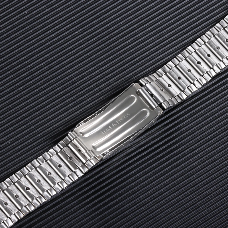 ステンレス鋼の時計ストラップ,12 14 18 20mm,ユニバーサル,折りたたみ式バックル,ゴールド,男性用アクセサリー