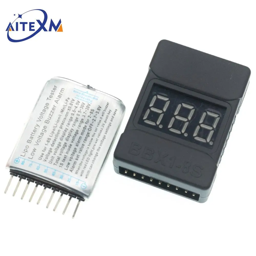 1-8S BBX1-8S 2IN1 Lipo 배터리 전압 테스터 저전압 부저 경보 배터리 전압 검사기 Lipo/Li-ion 용 듀얼 스피커 썸네일 3