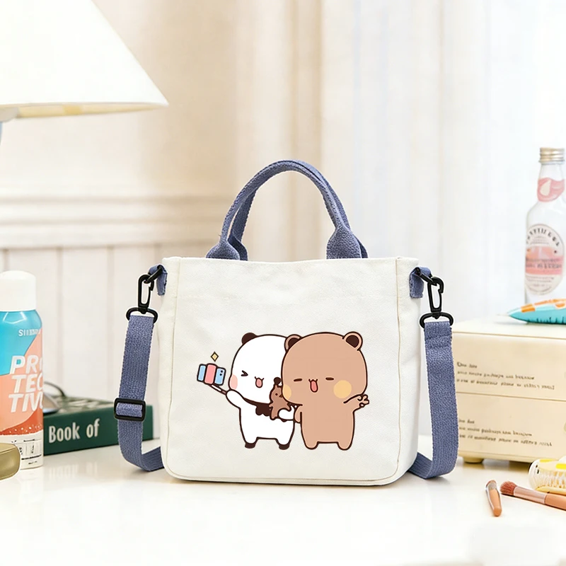 Bubu Dudu Women Canvas Bags Girls Shoulder Bag Yier Bear Panda Tote Bags Girl Tote Bag Large Capacity Handbag Shopping Bags Gift