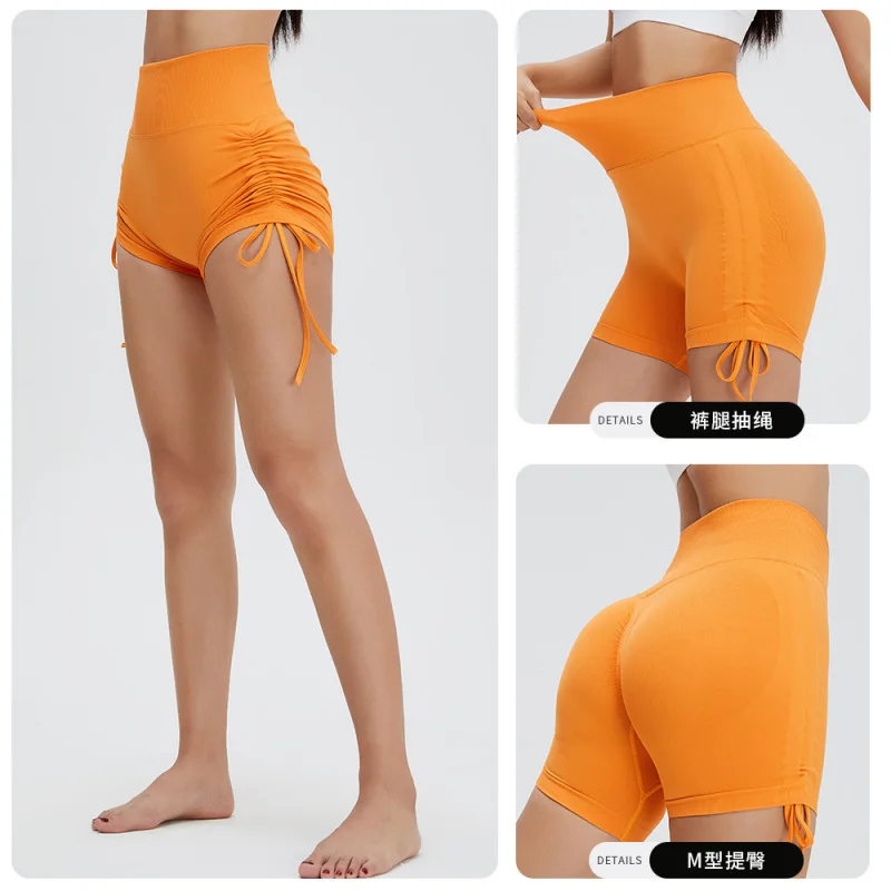 

YJ-Summer New Yoga Pants Women's High Waist Hip Lift Slim Fit Peach Shorts Running Fitness Shorts