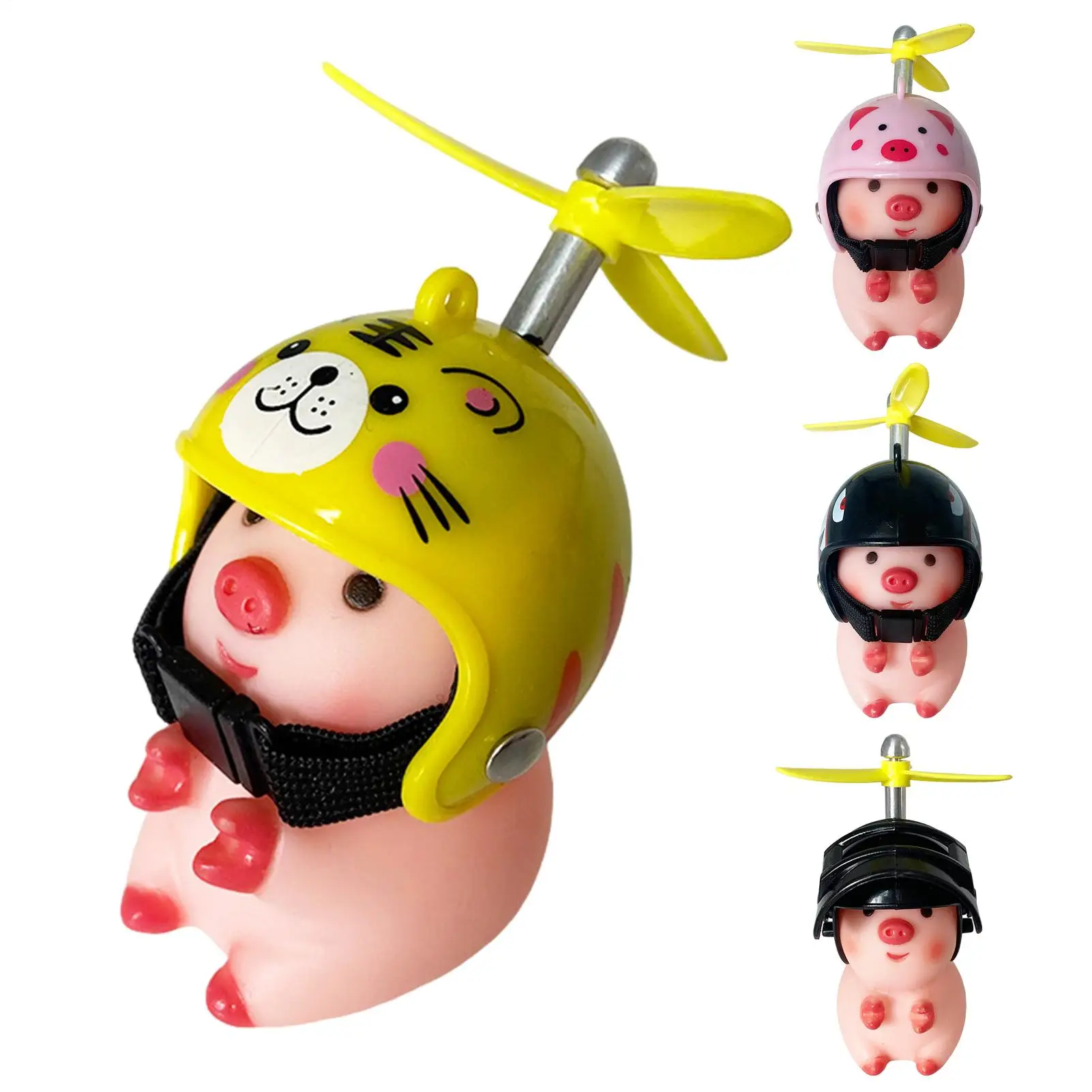 

Аксессуары для велосипедного двигателя, свинья с пропеллером, шлем, сломанный ветер, резиновые свиньи, игрушечный автомобиль, велосипед, розовый поросенок, украшения, декор на руль