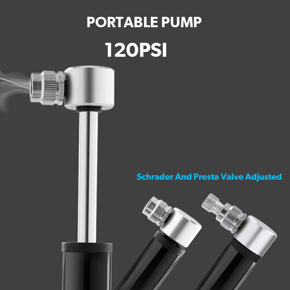 

Portable Bike Tire Inflator Lightweight Aluminum Alloy Compact Design Cycling Pump Air Inflator Secure Connection Durable Use