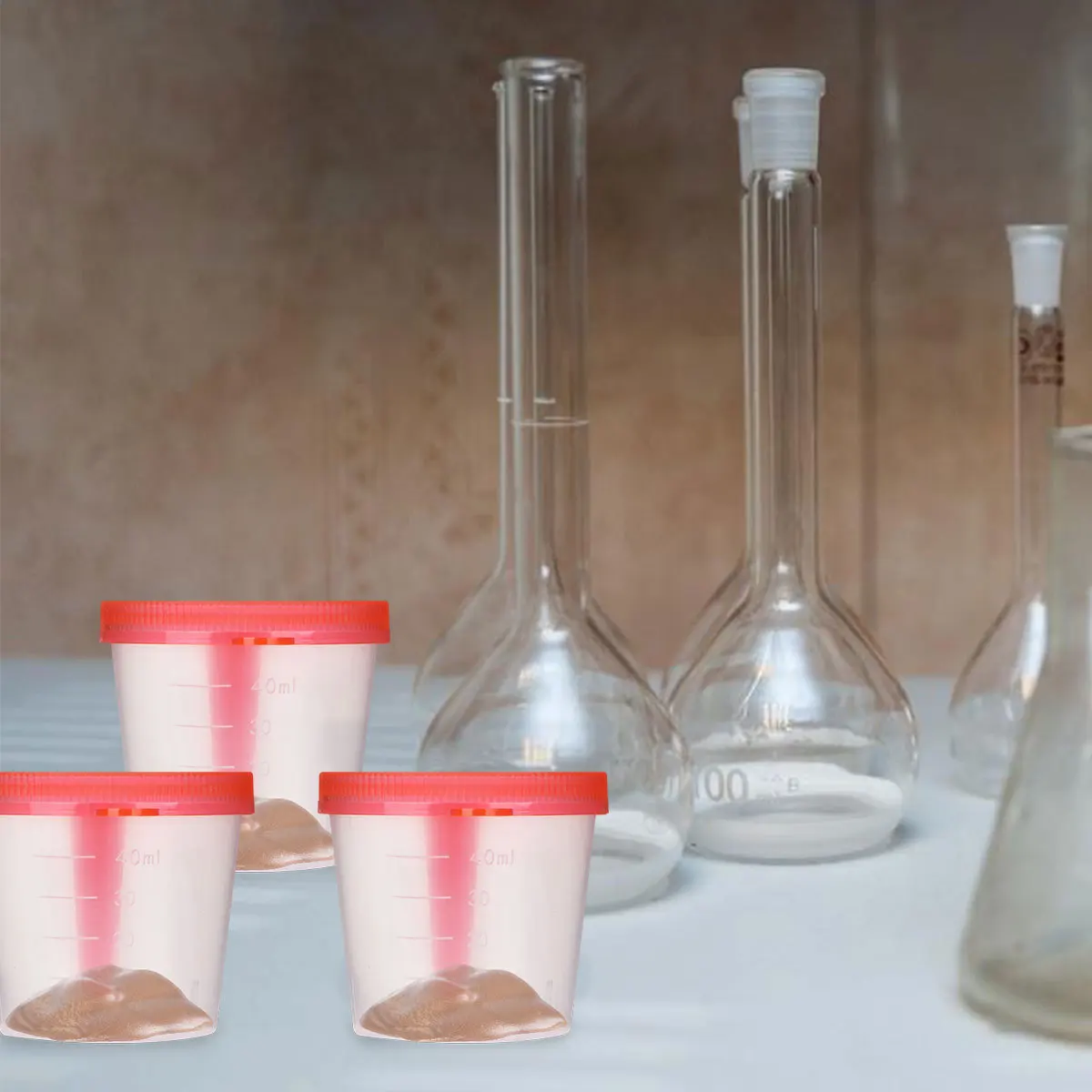 

50Pcs Specimen Collection Cups Thick Plastic Leakproof Lids Fecal Stool Containers for Accurate Medical Testing