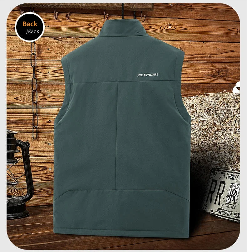 

Мужской утепленный двусторонний жилет без рукавов в рабочем стиле с флисом, универсальный, осенне-зимний, азиатский размер, 2026