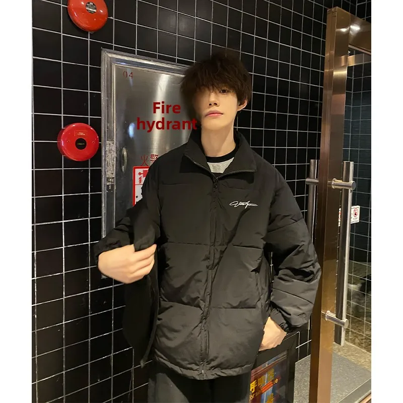 

Мужская зимняя куртка Bla Jiujiang с принтом, воротником-стойкой, утепленная, из хлопка, в американском стиле, модный бренд