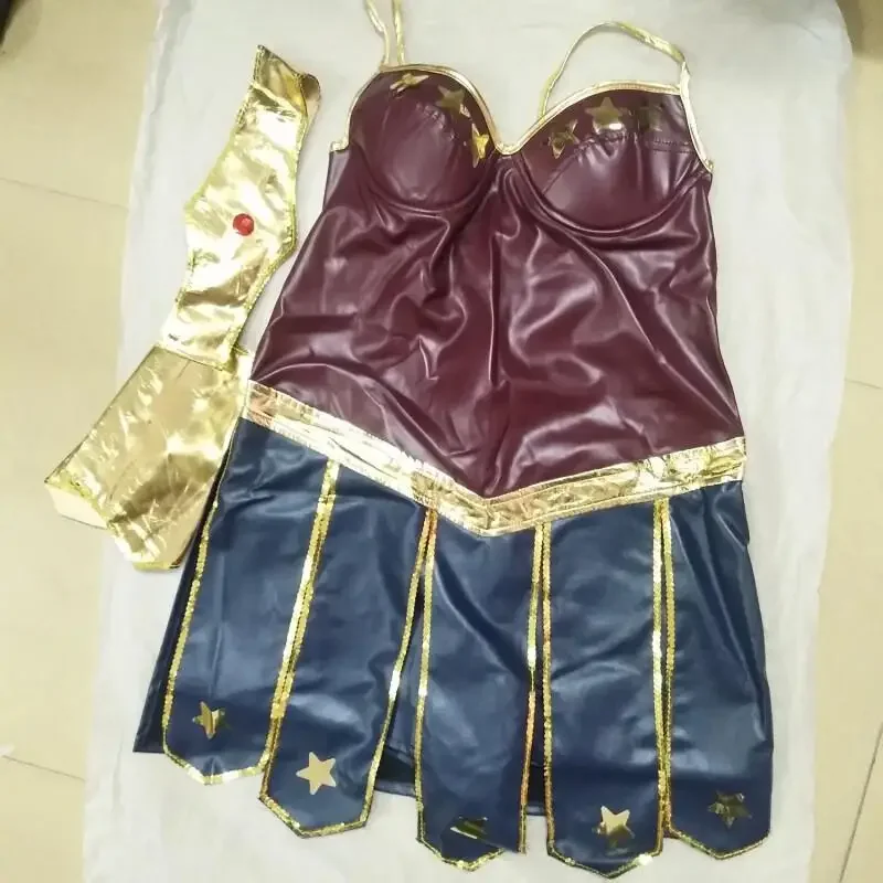 Frauen Lederkleidung My Hero Academia Kostüme Erwachsene COS Wonder Cosplay Halloween Party Justice Wonder Fantasia Kostüm