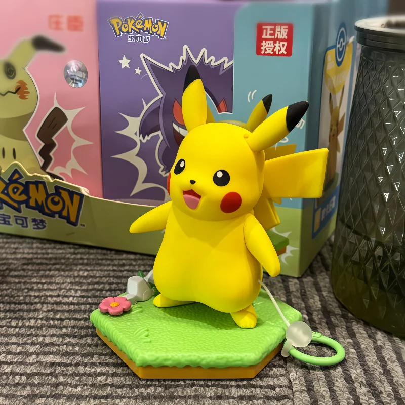 Authentic Pok é Mon Pikachu Genggui Clockwork Series Blind Box Action Doll Desktop Ornament Popular Toy Children'S Birthday Gift