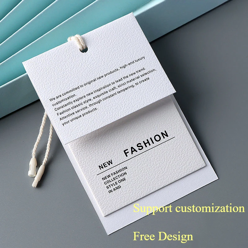 Hanging Tags Production Generic Clothing Tags Rectangle Women\'s Price and Size Tags Customized Special Paper Labels with String