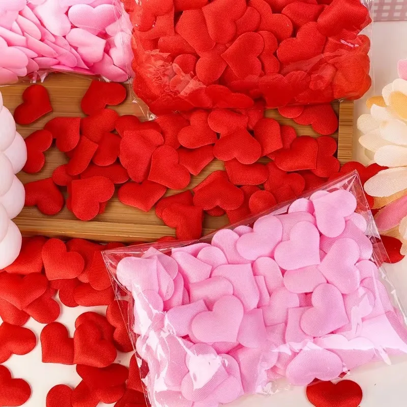 Venta al por mayor, tela acolchada de esponja 3D, pétalos para lanzar, mesa de corazón, novia, boda, decoración de fiesta del Día de San Valentín, pétalos para lanzar a mano