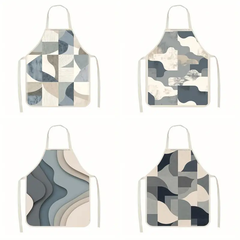 

Abstract Pattern Aprons Linen apron, suitable for kitchen cooking, parent-child interaction, painting and other scenarios