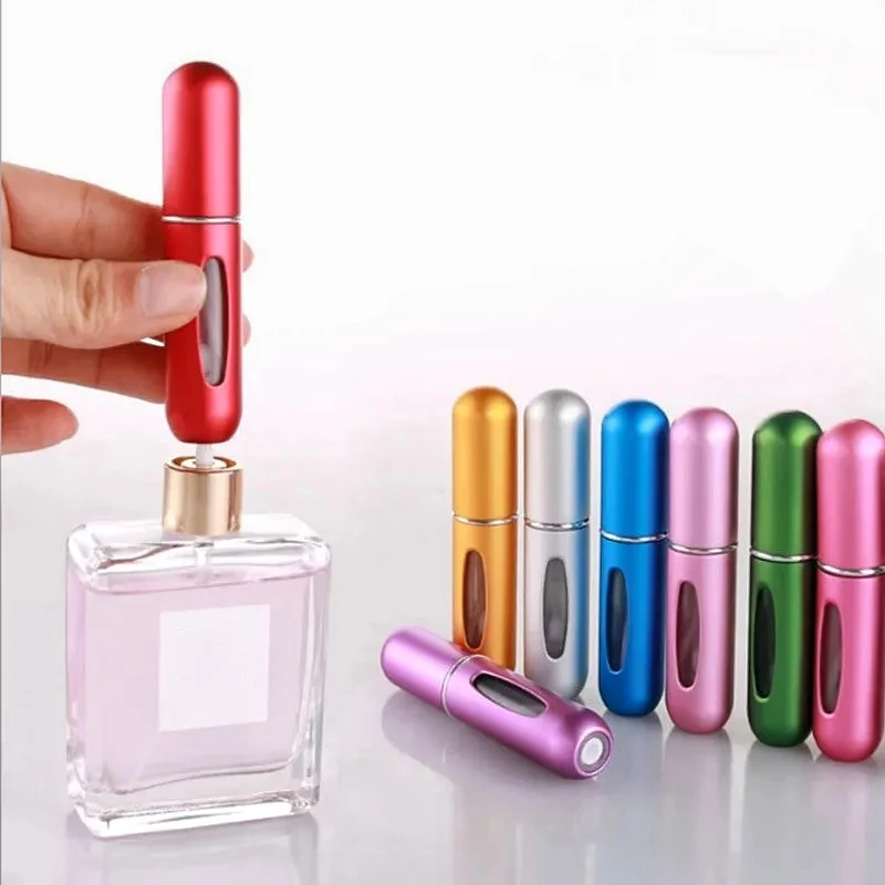 5ml Mini Spray do perfum butelki przenośne podróżne obracają dolne butelki z bezpośrednim ładowaniem wielokrotnego napełniania Atomizer płynne pusty pojemnik