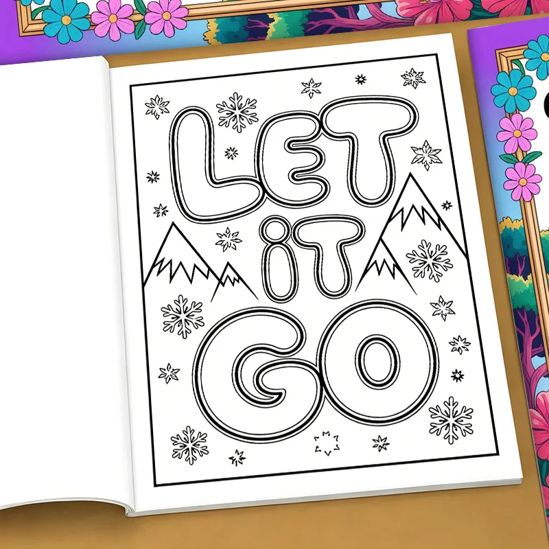 Mental Health Coloring Book Inspirational Positive Quote Coloring Pages Stress Relief Anti-Anxiety Art Activity Book for Adults