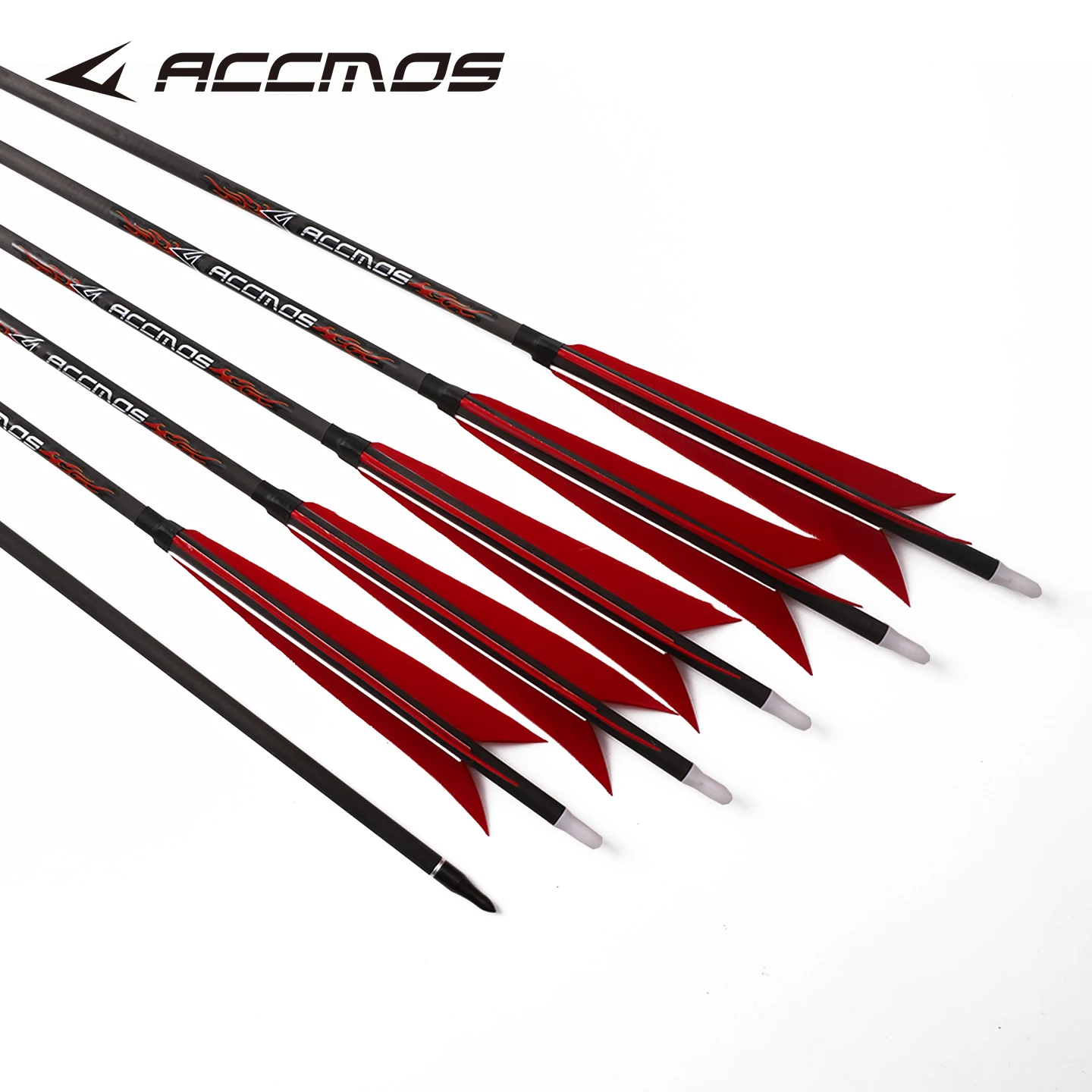 جديد صحيح ريشة السهم ID6.2 الكربون النقي السهم الهدف السهم اطلاق النار الصيد التدريب العمود الفقري 250-800 الأحمر على شكل ريشة بيضاء نوك #6