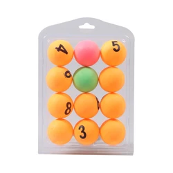 12PCS Color Number Table Tennis Professional Ping-Pong Ball Numbered Beer Pong Raffle Ball For Table Tennis Training Games 40MM