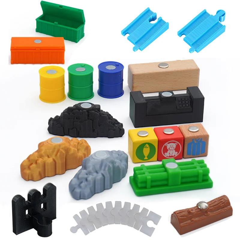 Accessori per binario del treno in legno 28 pezzi Connettore per binario in legno Binario flessibile compatibile con tutte le principali marche Binario del treno in legno