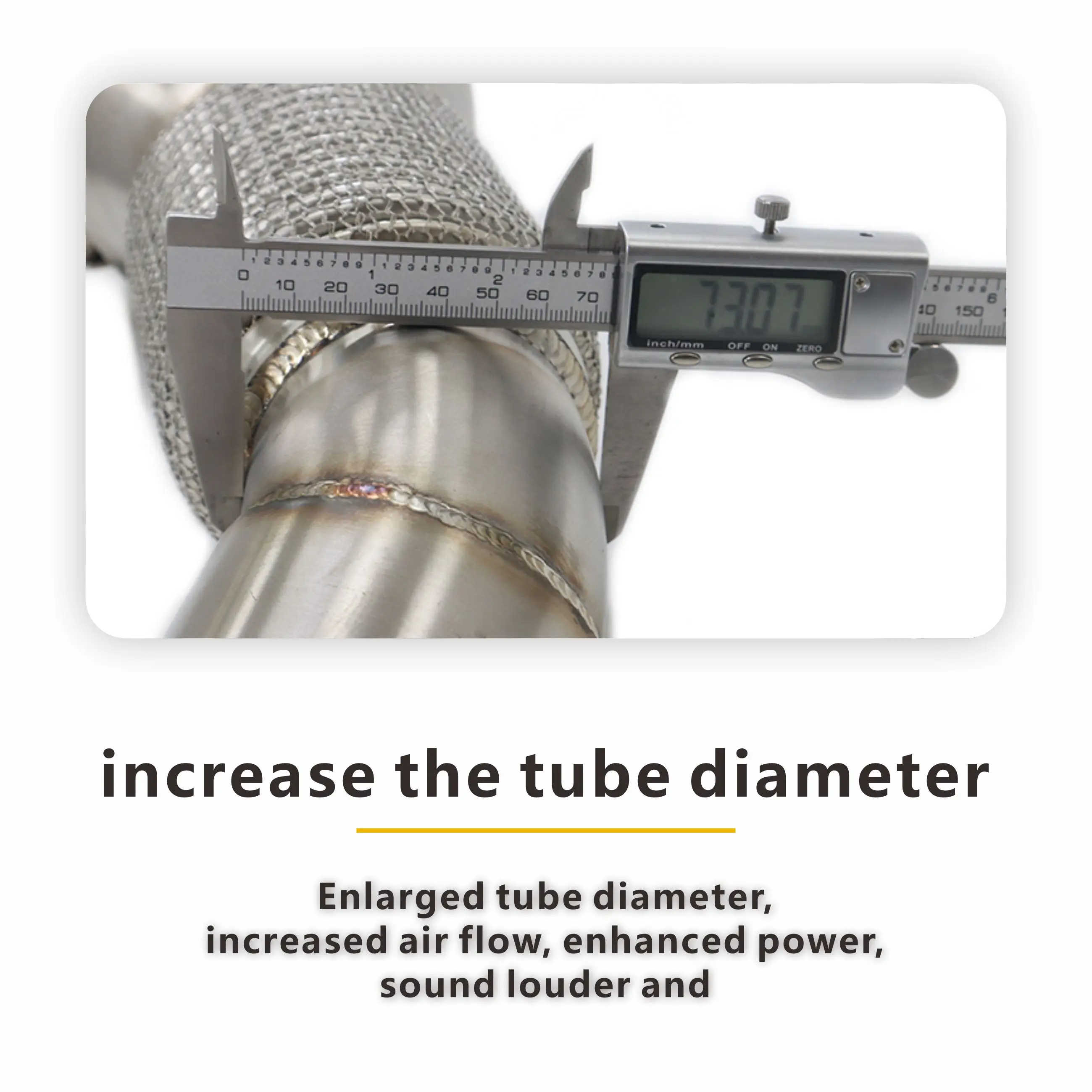 Downpipe Catless ad alte prestazioni per motore BMW B58 |   Tubo in acciaio inossidabile saldato TIG da 127 mm e 5". |   Guadagno di potenza per 340i/440i/Supra