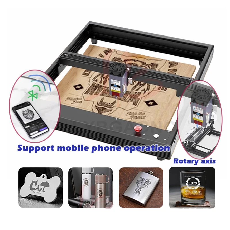 

LY 4040 10W/20W Desktop Frame Structure Laser Engraving Machine CNC Wood Cutting Router 370mm*370mm Support Mobile Phone