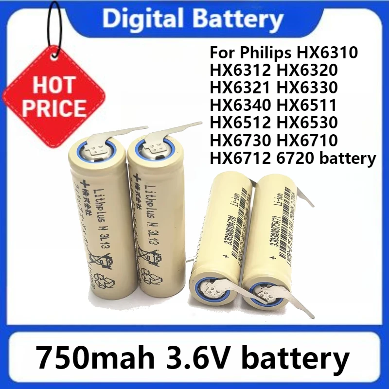 Electric Toothbrush Battery for Philips HX6310 HX6312 HX6320 HX6321 HX6330 HX6340 HX6511 HX6512 HX6530 HX6730 HX6710 6720 750mah