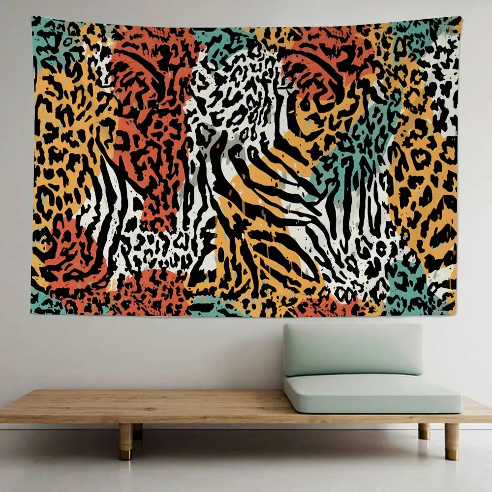 Zebra Stripe Leopard Printed Large Wall Tapestry Art Science Fiction Room Home Decor Decor Blanket