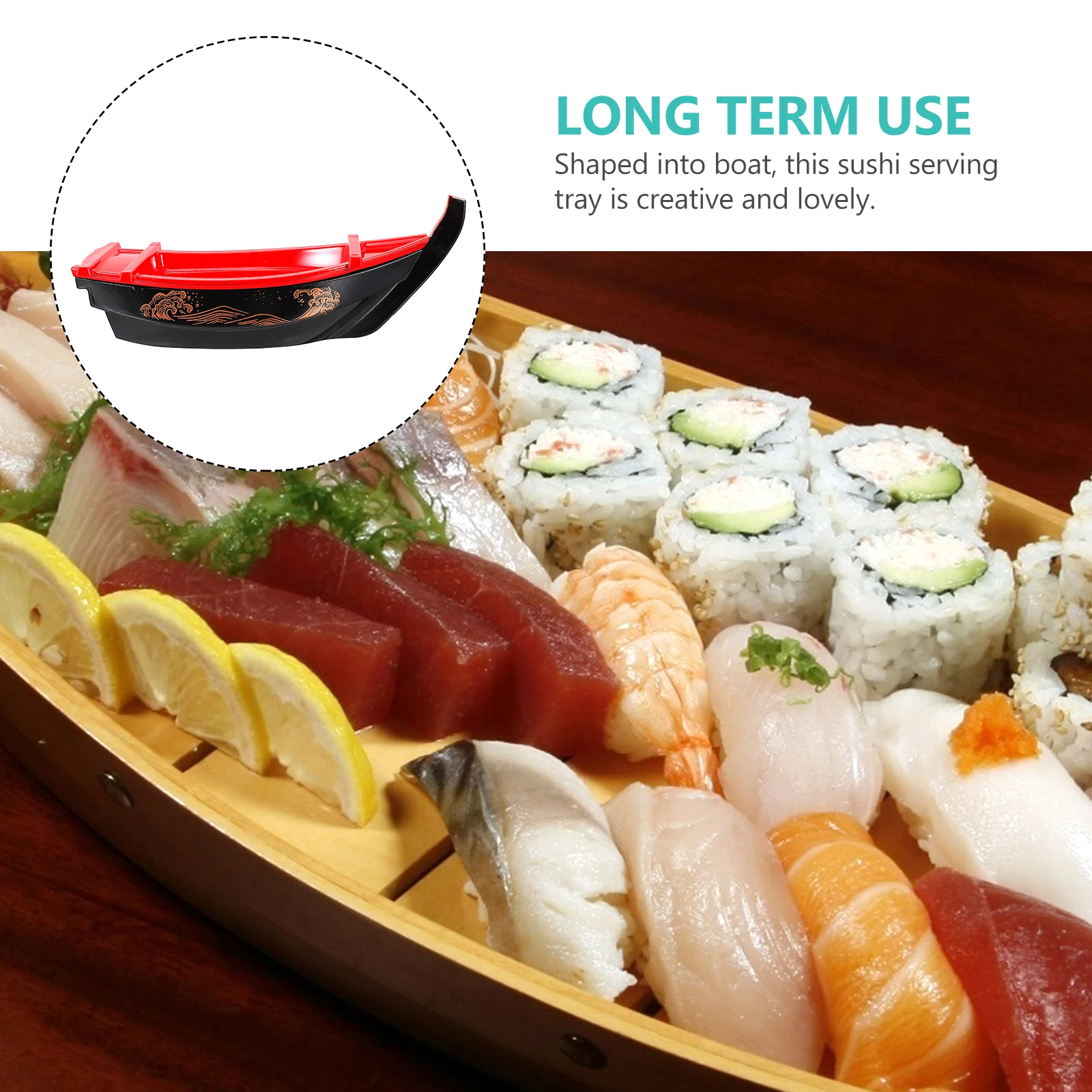 

Sushi Boat Large Tray for Japanese Style Tableware Sushi Sashimi Party Wedding Japanese Tableware Fruit Plastic