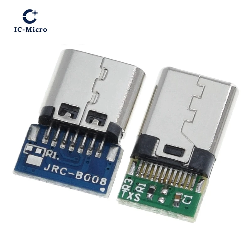 10PCS USB3.1Type-C Connector12 24 Pins Female/Male Socket Receptacle Adapter to Solder Wire & Cable 24Pins Support PCB Board