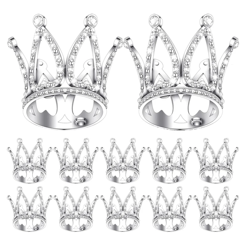 12Piece Crown Cake Topper Mini Baby Crown Queen Crown Small Princess Headpiece Cake Decoration For Baby Shower Decor