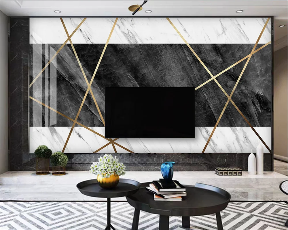 

beibehang Customized modern light luxury marble imposition art microcrystalline stone TV background wallpaper papier peint