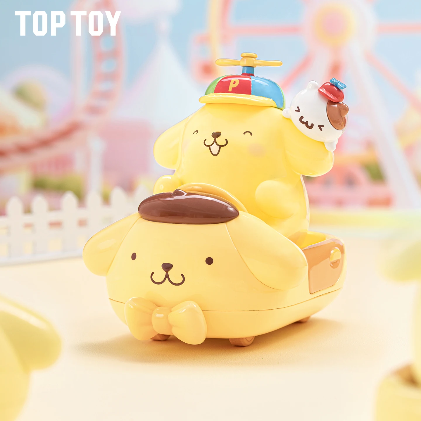 Echte Sanrio PomPomPurin Pretpark Series Blind Box Schattige popcollectie Desktop Ornament Modetrend Cadeau