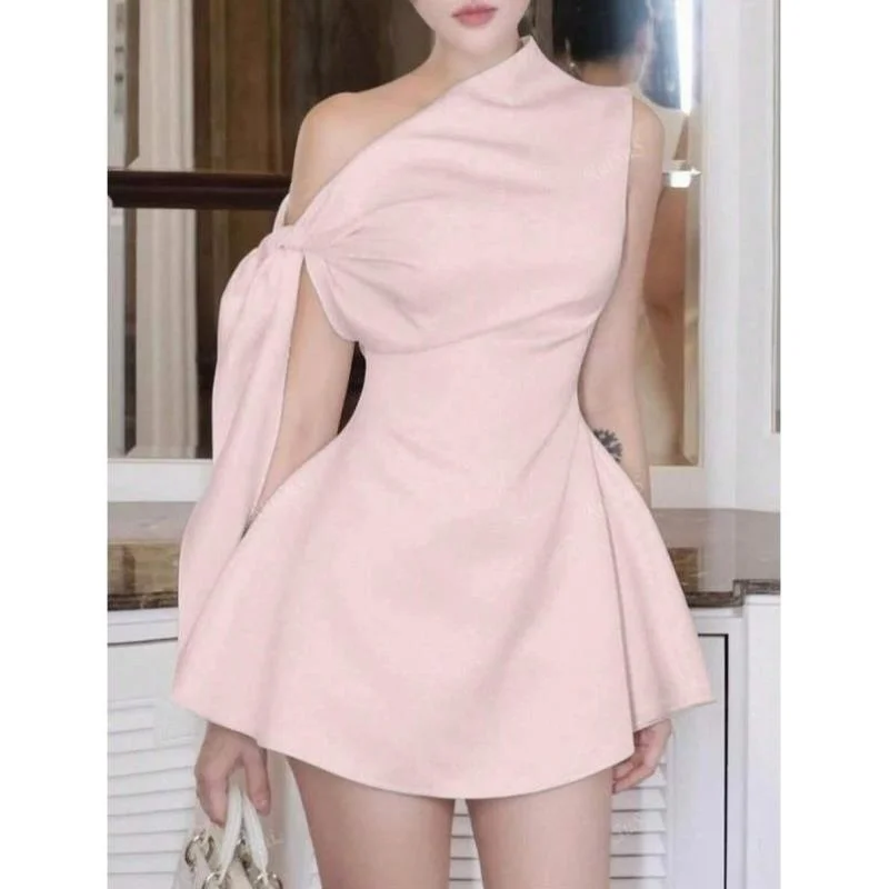 

Ele Pure Color Svel Belted Simple Dr U 82655 Sle Women's Faionable mat One-Piece Autumn Seven-Sve