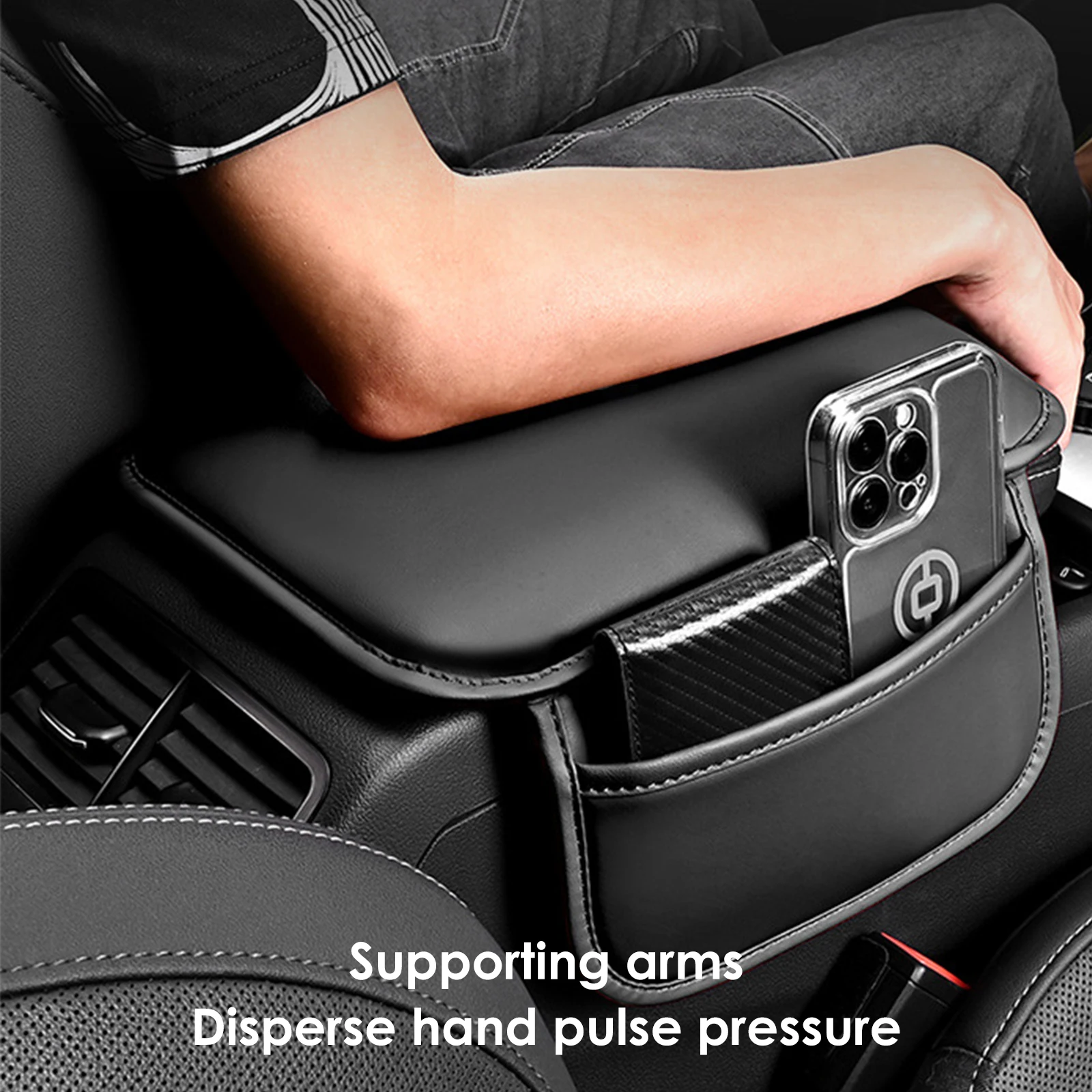 

Car Seat Armrest Cushion Interior Auto Armrest Box Storage Pad Universal Auto Protector Cushion Anti-Scratch Accessorie