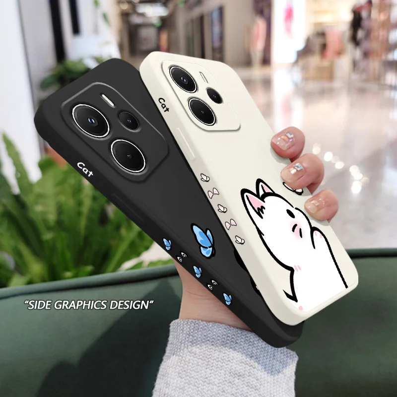 เคสโทรศัพท์ลายแมวหวานฝัน สำหรับ Xiaomi Redmi Note 14 13 12 12S 11 11S 10 10S 15 15C 14C Pro Plus 4G 5G  วัสดุซิลิโคนเหลว