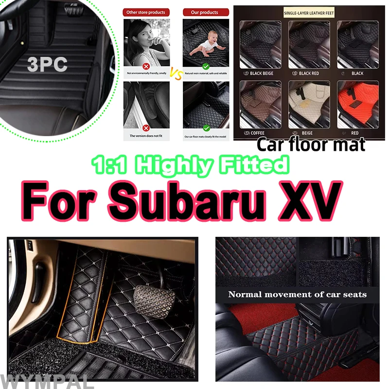 

Luxury Leather Car Mats For Subaru XV Crosstrek GP 2013~2017 Floor Mat Carpets Rugs Protective Pad Interior Parts Car Accessorie
