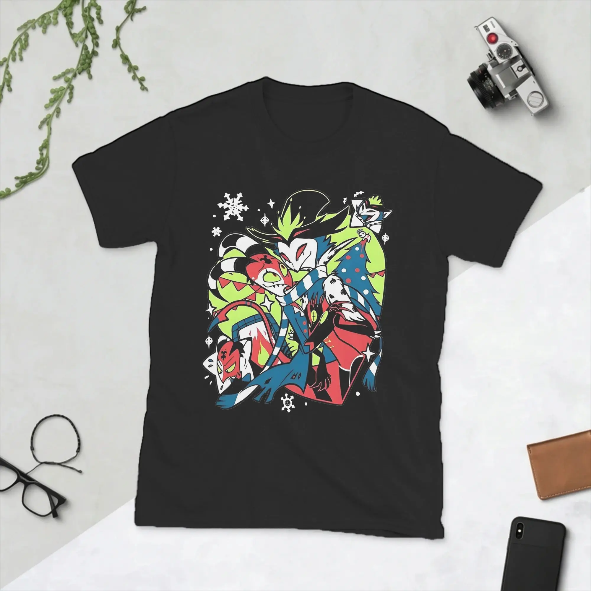 Men's T-Shirts Stolas Blitzo Fire And Heart Novelty Pure Cotton Tees Short Sleeve Helluva Cartoon Boss T Shirts Round Collar