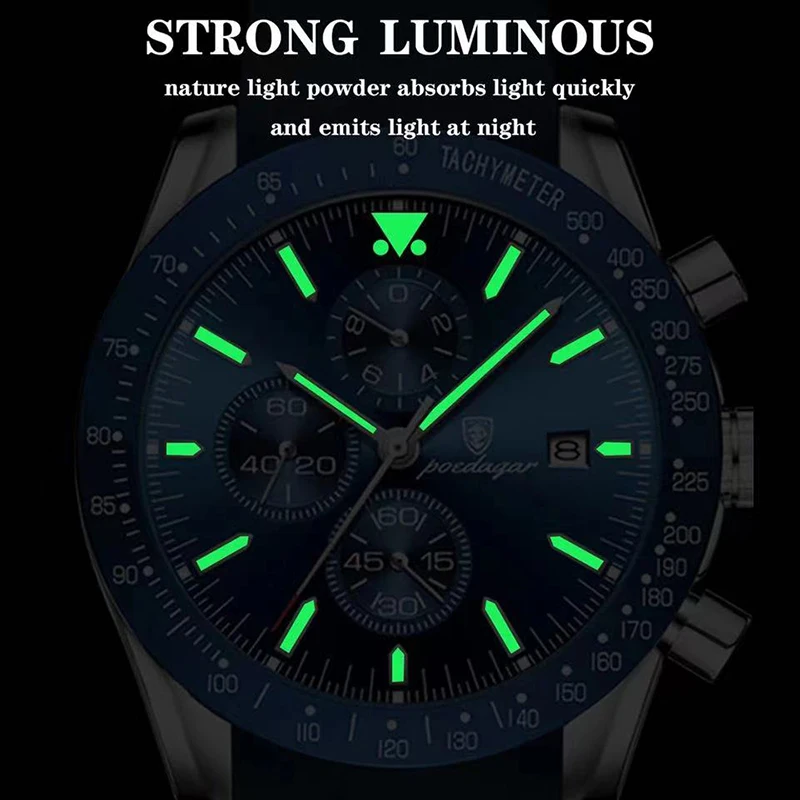 2024 New Men Watches Brand Luxury Silicone Strap Waterproof Sport Quartz Chronograph Military Watch Men Clock Relogio Masculino