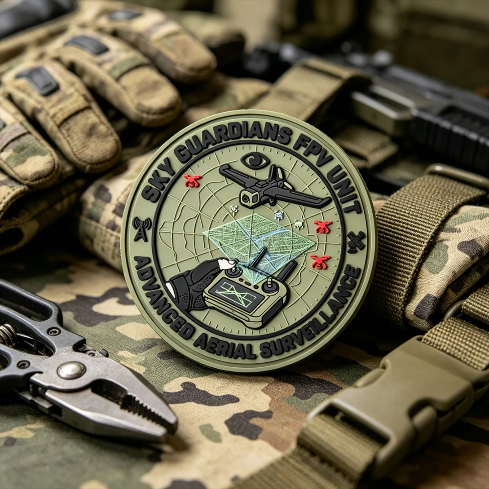 Drohnenpiloten-Patches SKY FPV PVC-Patch Klettverschluss Taktisches Gummi-Moralabzeichen für Kleidung und Rucksack