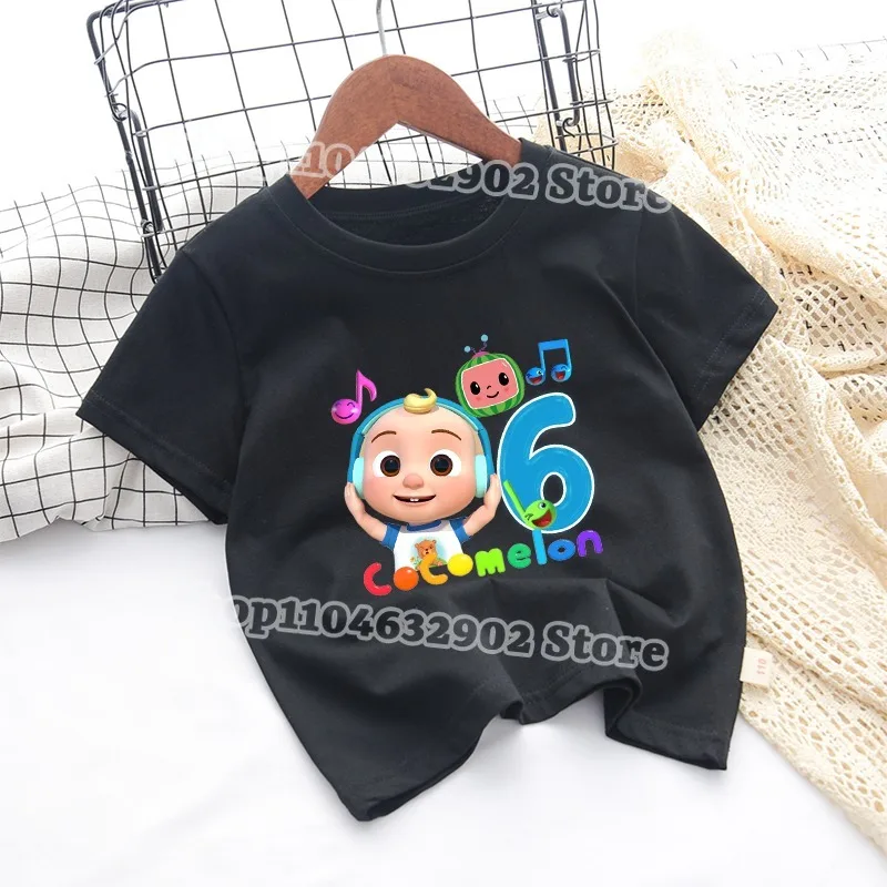 Cocomelons 男の子女の子かわいい誕生日 Tシャツ子供夏服ベビーシャワー Tシャツ漫画アニメパターントップスパーティーギフト
