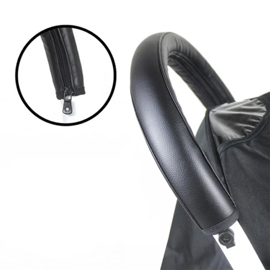 Baby Stroller Accessories Armrests Cover Pram Armrest Handle Covers PU Leather Zipper Universal Protective Case Cover