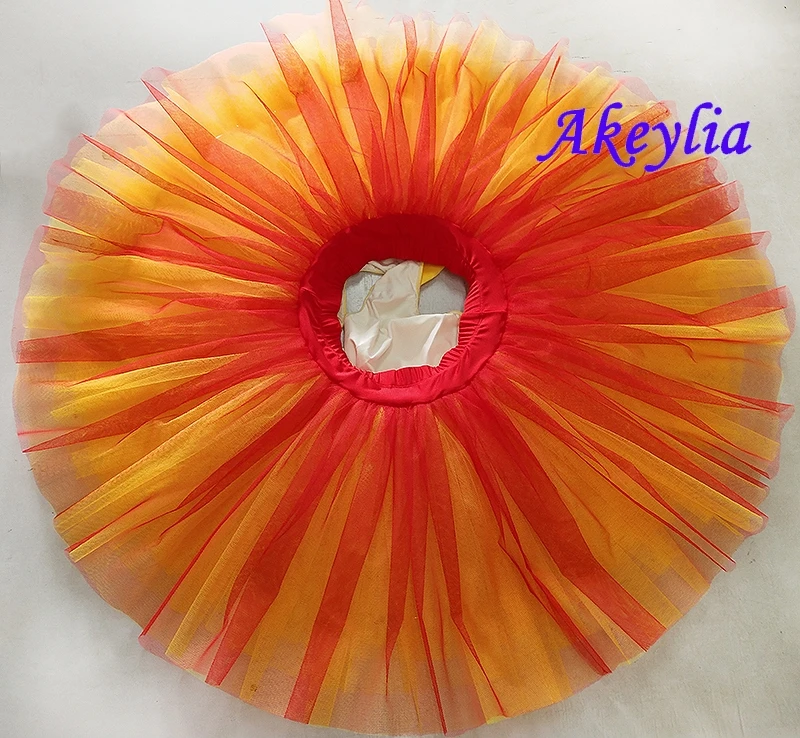 Red Yellow gold Half Ballet Tutu for girls blue Pancake Practice Rehearsal Platter Firm Tulle Ballet dress women pumpkin 8923