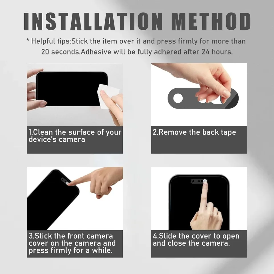 4 en 1 Fundas de Privacidad para Webcam Antipiratas Cubiertas de Lente Ultra Delgadas Protector Deslizante para iPhone 17 Air/17 Pro Max 6
