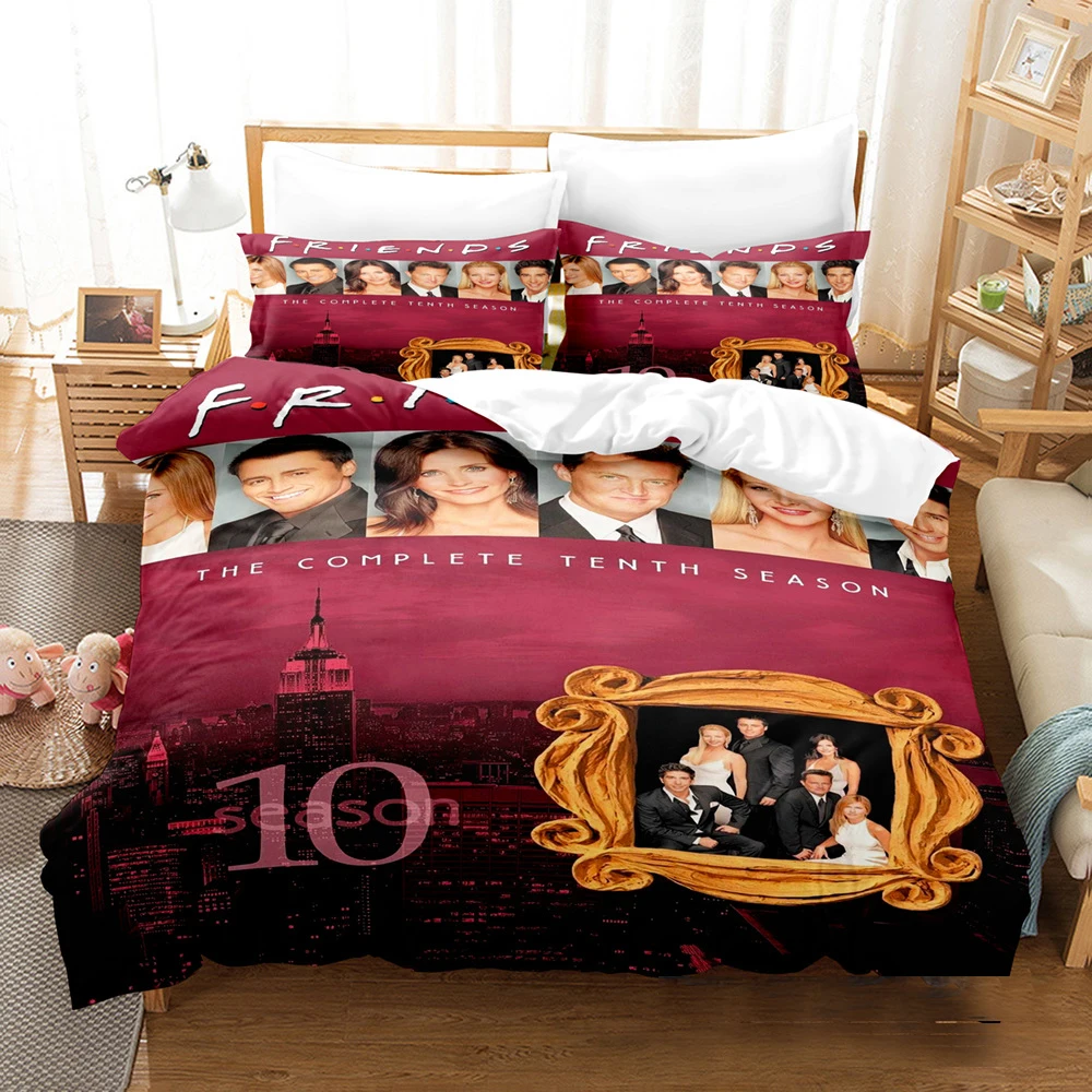 Friends Tv Show Comedy Style Bedding Set Boys Girls Twin Queen Size Duvet Cover Pillowcase Bed Kids Adult Home Textileextile