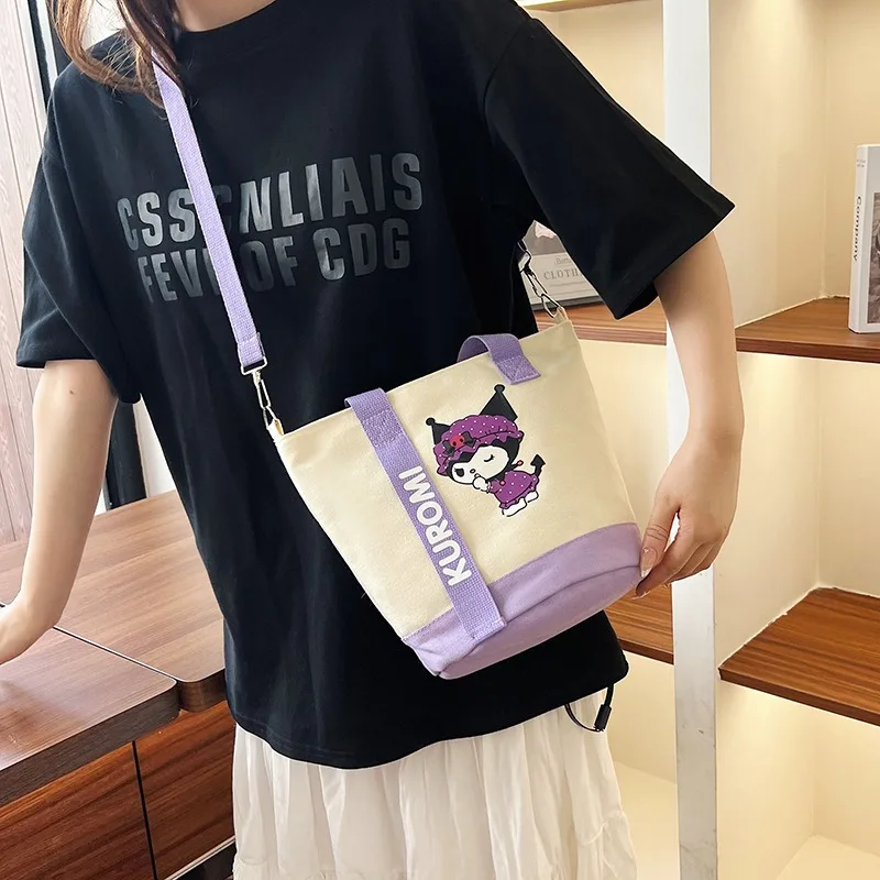 

New Sanrio HelloKitty Handbags for Women Cartoon Cinnamoroll Kuromi Large Capacity Shopping Shoulder Crossbody Bag Cosmetic Bag