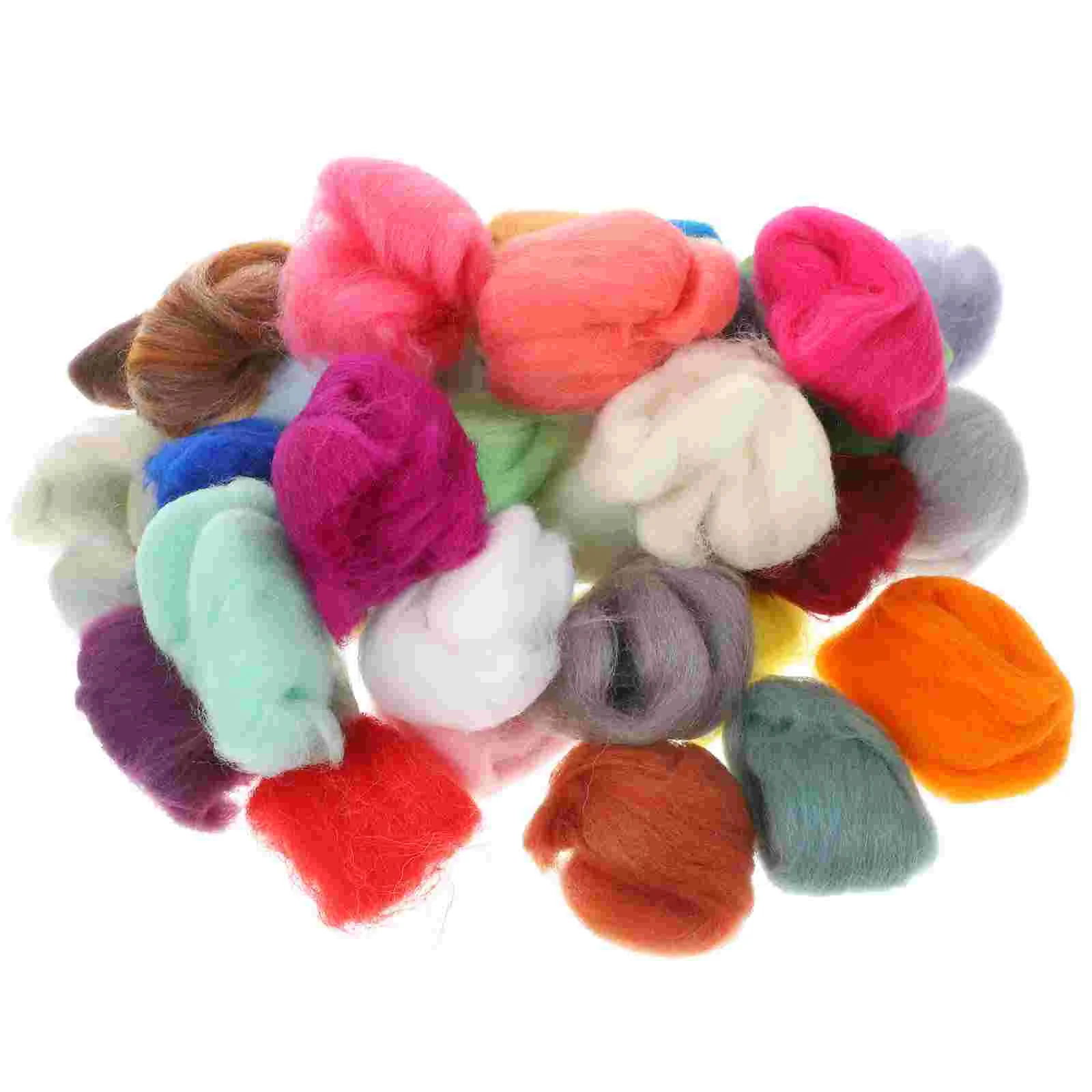 

Fiber Roving Wool Top Crochet Kits Woolen Yarn for Felt Tool Felting Fleece Fluffy