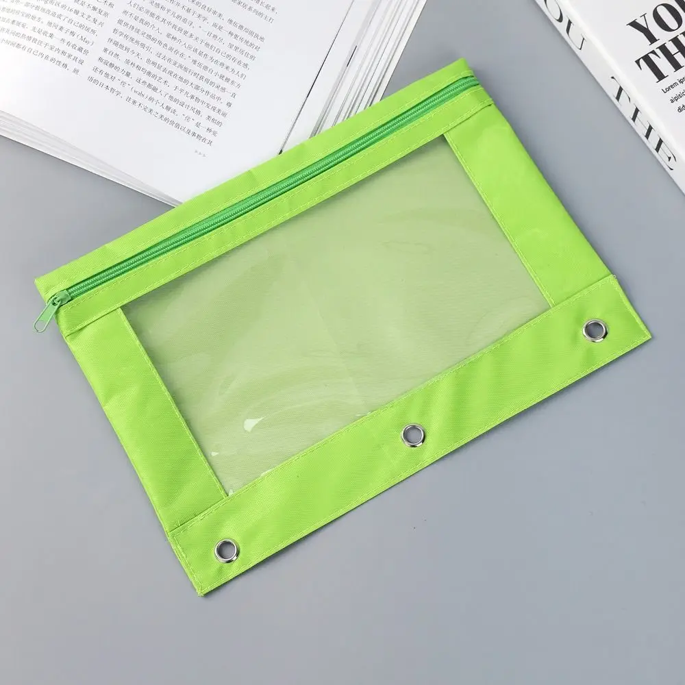 Color Oxford Cloth Three Hole School Office Document Bag B5 File Folders Test Paper Folder Pencil Storage Bag Loose-Leaf Binder